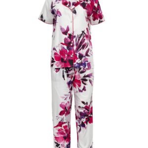 Cyber Jammies Delilah Lace Trim Floral Print Pyjama Set - Image 1