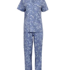 CJ NORA ROSE CORNFLOWER BLUE WHEAT SPIKELET PRINT S/SLV-16 - Image 1