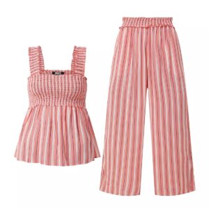 DKNY SUNSHINE AHEAD TANK & CULOTTE SET GUAVA STRIPE-S - Image 1