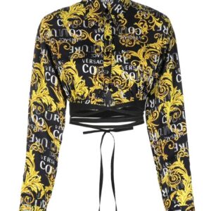 VERSACE CROP RELAXED STRING TWILL VI PRINT LOGO COUTURE-74HAL215--42 - Image 1