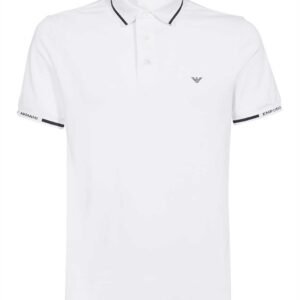 ARMANI MAN JERSEY POLO SHIRT WHITE 3L1FAE 1JPTZ 0154 - Image 1