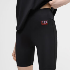 GIORGIO ARMANI WOMAN JERSEY BLACK SHORT WITH PINK LOGO - Image 1