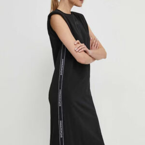GA WOMAN JERSEY BLACK ROUND NECK DRESS - Image 1