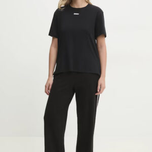 DKNY NEW VERSION NEW YORK BLK TEE & TERRY PANT SET-M - Image 1