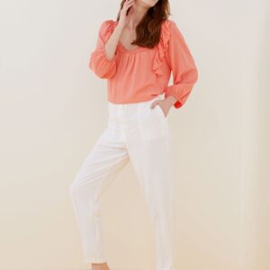 LCW CLASSIC SQUARE COLLAR EMBROIDERED Blouse-48 - Image 1