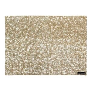 CHILEWICH METALLIC LACE TABLE MAT 13*18-GOLD - Image 1