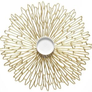 CHILEWICH PRESSED BLOOM TABLE MAT 14*19- GILDED - Image 1