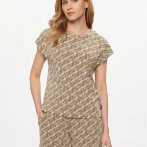 GIORGIO ARMANI WOMAN JERSEY THRUSH PRINTED T-SHIRT-BROWN REGULAR -M - Image 1