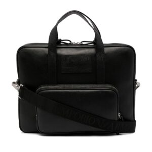 GA MAN LEATHER BRIEFCASE BLACK BAG - Image 1