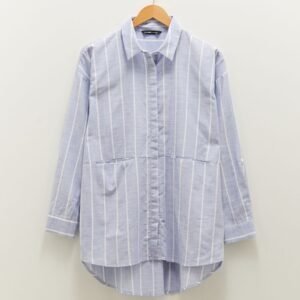 LCW CLASSIC Striped Long Sleeve Cotton Women's Shirt - Image 1