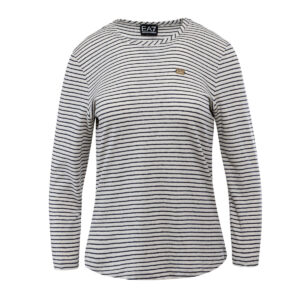 GIORGIO ARMANI WOMAN JERSEY LONG SLEEVE FANCY STRIPE T-SHIRT - Image 1